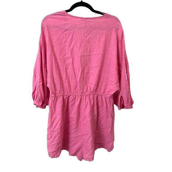 ZARA Linen Blend Slouchy Romper‎ NWT Sz Medium - Picture 3 of 5